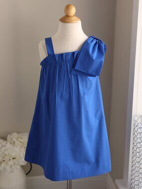 The Beaufort Bonnet Company Girls Cobalt Royal Blue Bow Shoulder Dress Size 7